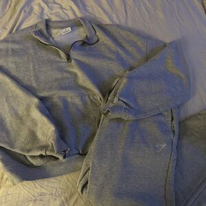 Gymshark Gray Sweatshirt and Sweatpants Set